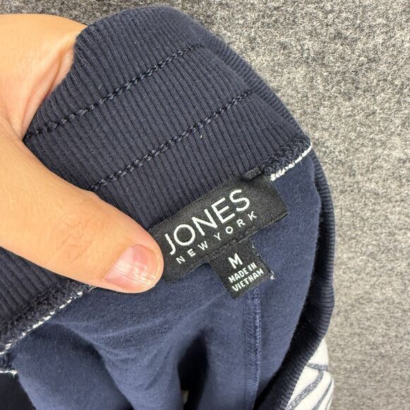 Jones New York Skort Women M Medium White Striped A-Line Midi Drawstring Cotton - Picture 6 of 8